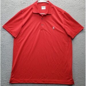 IZOD Polo Shirt Mens Medium Red Polyester Golf Performance Short Sleeve Collared
